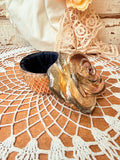VINTAGE SILVER AND ROSE GOLD ROSE BOWL AND LID