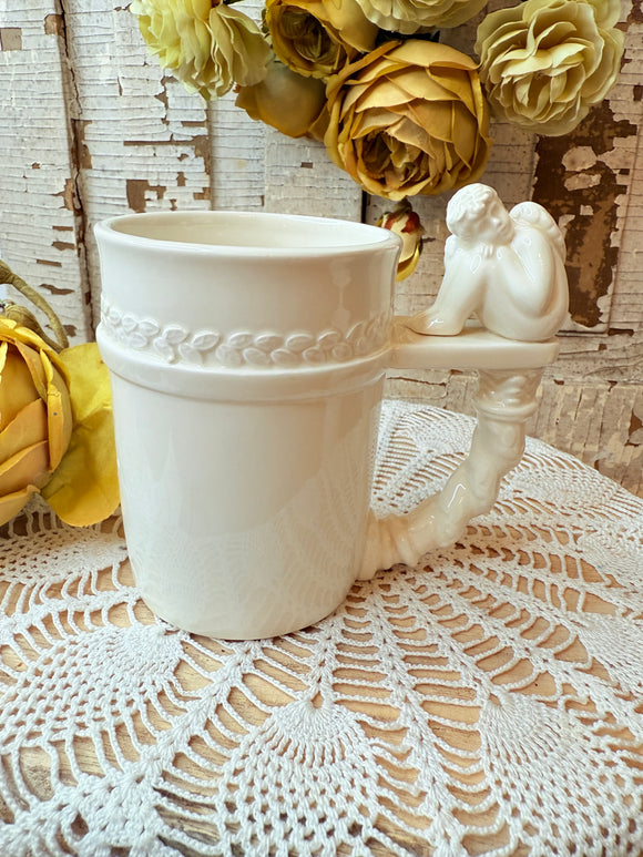 ORNATE VINTAGE ANGEL ON HANDLE MUG - 2 AVAILABLE