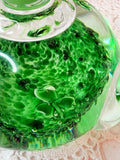 VINTAGE GREEN CLOVER ART GLASS TEAPOT PAPERWEIGHT
