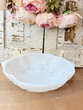 MILK GLASS GRAPE MOTIF VINTAGE ORNATE DISH
