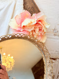 VINTAGE ROSE GOLD ORNATE MIRROR VANITY TRAY