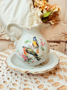 VINTAGE JAPAN MINI PITCHER AND BOWL