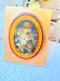 VINTAGE MADE IN ITALY GILTED WOOD FLOWERS ART #4