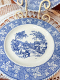 SET OF 2 HOMER LAUGHLIN BLUE SHAKESPEARE DINNER PLATES