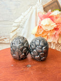 VINTAGE SILVER PINE CONE ELEGANT SALT AND PEPPER SHAKER SET