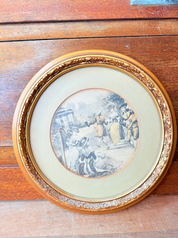 ANTIQUE VICTORIAN ROUND ART #1