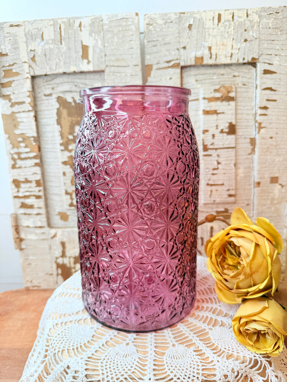 VINTAGE CRANBERRY GLASS ORNATE XL JAR