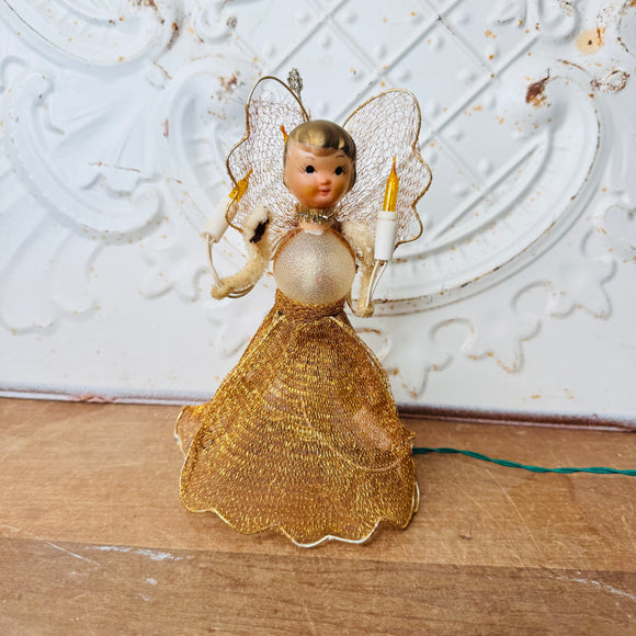 LIGHT UP (LAMP) ANTIQUE MID CENTURY ANGEL TREE TOPPER