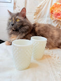 SET OF 2 VINTAGE MILK GLASS HOBNAIL JUICE CUPS - 3 AVAILABLE