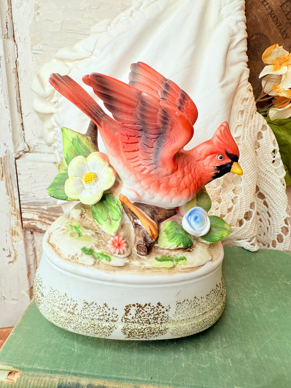 VINTAGE CARDINAL MUSIC BOX