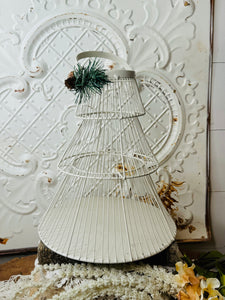 RARE IRON VINTAGE CHRISTMAS TREE BASKET