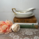 ENGLAND GOLD TRIM GRAVY BOAT SET