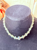 ANTIQUE AURORA BOREALIS CRYSTAL ADJUSTABLE CLASP NECKLACE