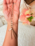 VINTAGE TEARDROP PENDANT WITH FACETED BEADS NECKLACE