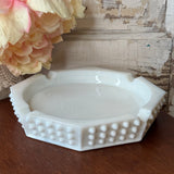 VINTAGE MILK GLASS HOBNAIL XL ASHTRAY
