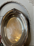 VINTAGE SILVER ORNATE OVAL DETAILED DISH #1