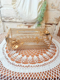 VINTAGE GOLDEN ROSE TISSUE HOLDER