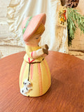 VINTAGE BELL - READING GIRL WITH PUPPY