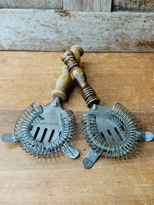 SET OF ANTIQUE HANDLED DRINK STRAINERS