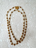 VINTAGE AMBER AND PEARL LAYERED NECKLACE