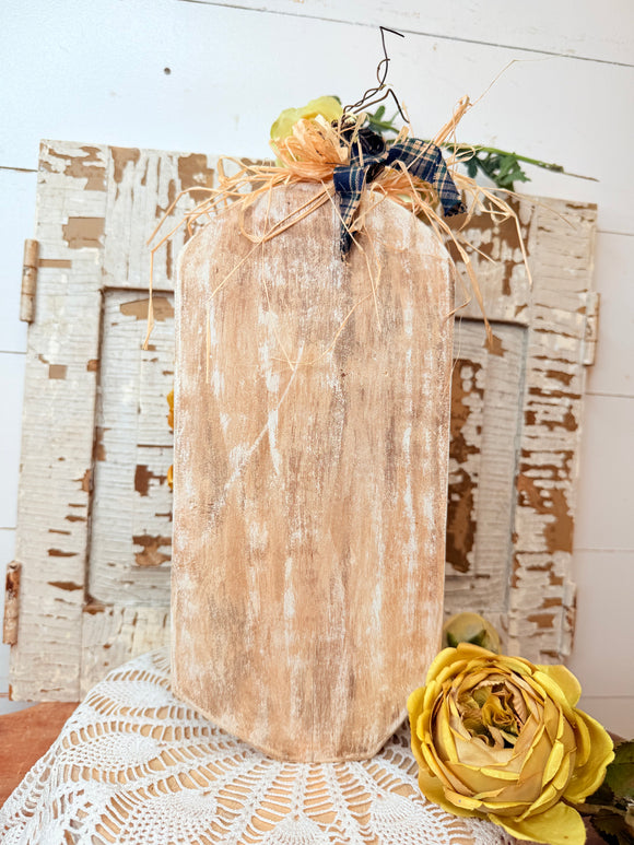 HANDMADE SHABBY CHIC CHIPPY PUMPKIN WITH CUSTOM ACCENTS DECOR