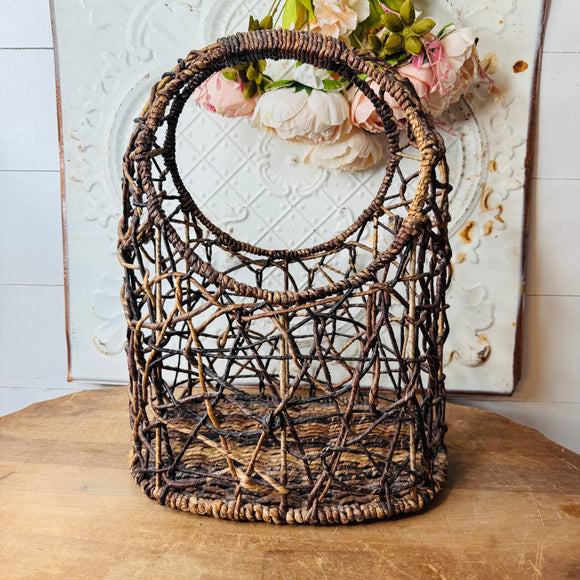 ORNATE STICKS VINTAGE DETAILED BASKET