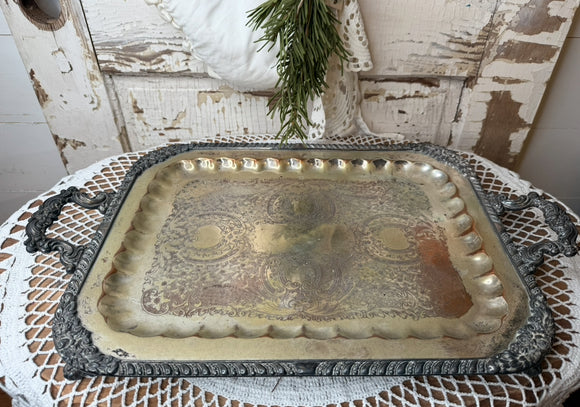 ANTIQUE ORNATE SILVER TRAY