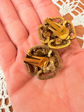 VINTAGE GEM CLIP ON EARRINGS