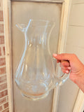 VINTAGE ETCHED GLASS  PITCHER