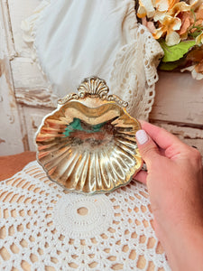 VINTAGE SILVER OYSTER SHELL TRAY