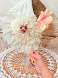 VINTAGE LACE HANDMADE HANDHELD MIRROR