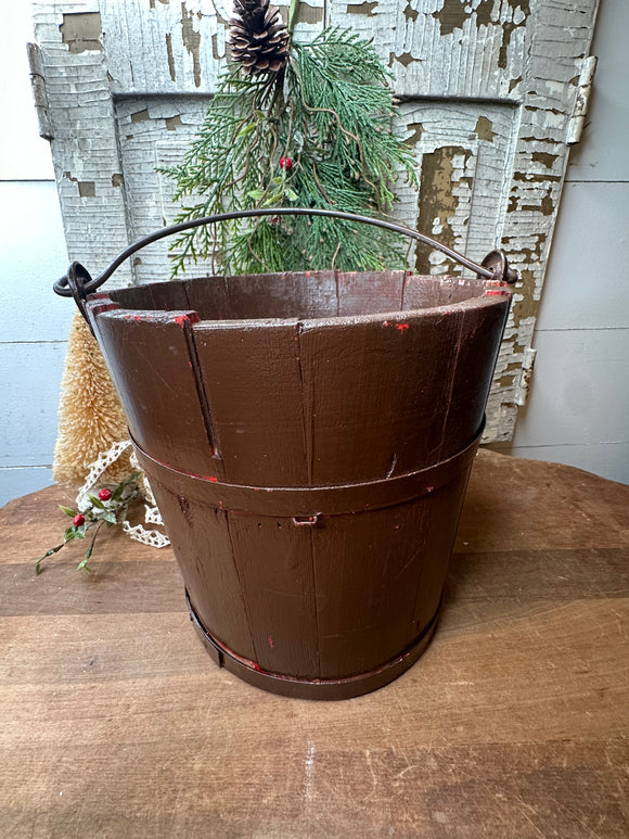 Antique wooden bucket