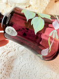 VINTAGE FENTON HAND PAINTED CRANBERRY GLASS BELL SIGNED