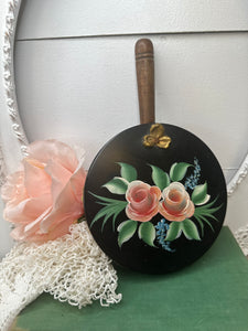 HANDPAINTED ROSE CRUMB CATCHER VINTAGE