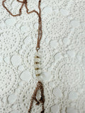 VINTAGE TEARDROP PENDANT WITH FACETED BEADS NECKLACE