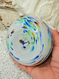 VINTAGE BLOWN GLASS CONFETTI BASKET