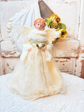 VINTAGE ANGEL GORGEOUS PORCELAIN STATUETTE TREE TOPPER
