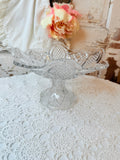 VINTAGE CRYSTAL CUT PEDESTAL COMPOTE