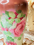 ANTIQUE BAVARIA TALL PORCELAIN FLORAL VASE