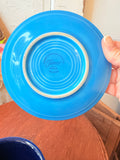 VINTAGE FIESTA WARE BLUE TEACUP AND SAUCER SET