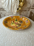 XL ROOSTER VINTAGE BRIGHT PLATTER RARE