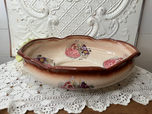 EXTRA LARGE VINTAGE VICTORIAN SCALLOPED BOWL