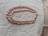 VINTAGE DOUBLE STRAND PINK PEARL NECKLACE