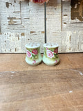 LEFTON HAND PAINTED VINTAGE FLORAL SALT AND PEPPER SHAKERS - 2 SETS AVAILABLE