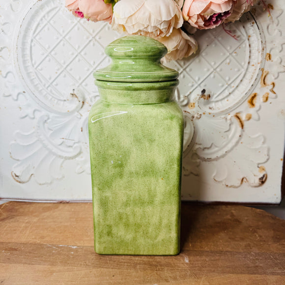 TALL GREEN VINTAGE CANISTER