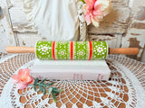 VINTAGE ORNATE HANDPAINTED FLORAL ROLLING PIN