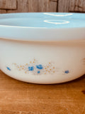 VINTAGE FLORAL MILK GLASS RARE LARGE BOWL