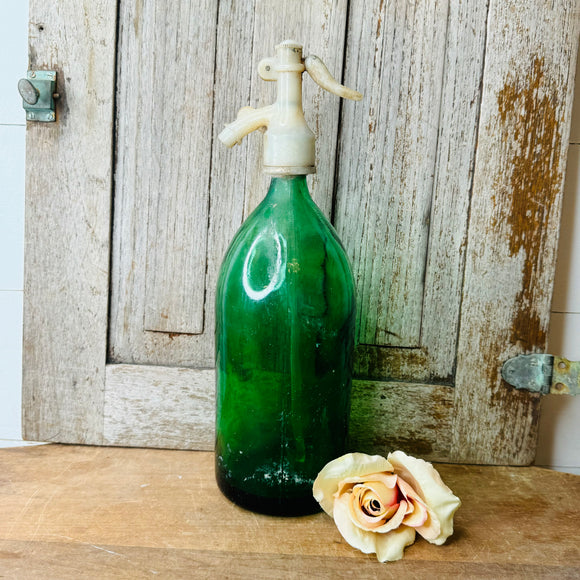 RARE GREEN ANTIQUE SELTZER BOTTLE