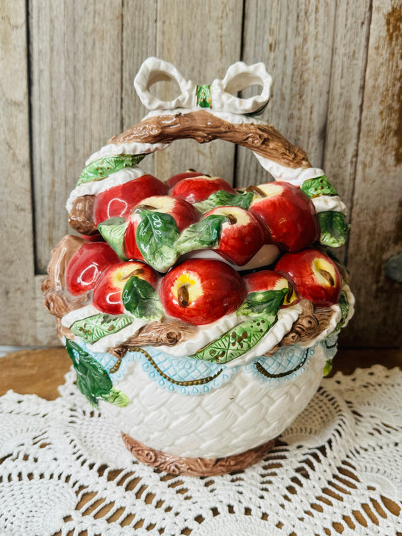 VINTAGE APPLE BASKET COOKIE JAR