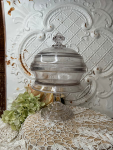 1800S ANTIQUE COVERED COMPOTE